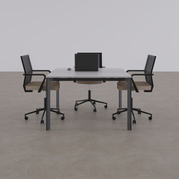 Five Kare Toplantı Masası S 100x100 - Beyaz