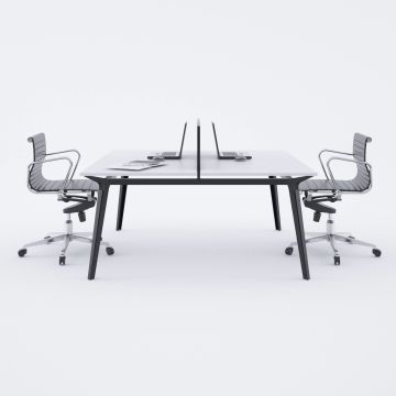 Nova İkili Çalışma Masası 180x140 - Beyaz