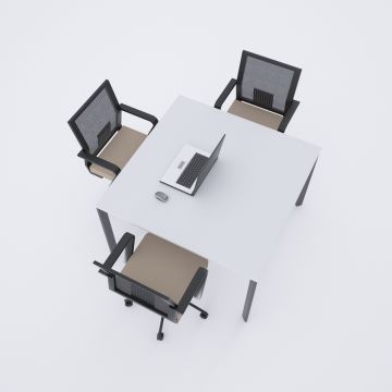 Five Kare Toplantı Masası S 110x110 - Beyaz