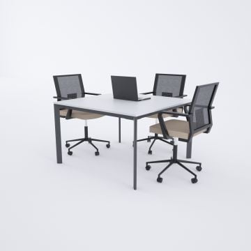 Five Kare Toplantı Masası S 110x110 - Beyaz