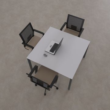 Five Kare Toplantı Masası S 110x110 - Beyaz