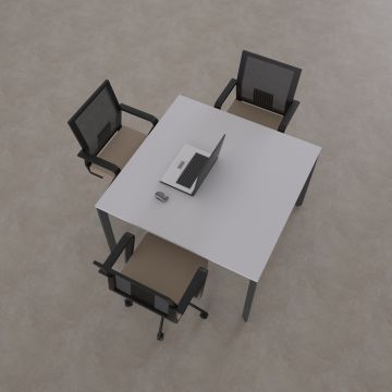 Five Kare Toplantı Masası S 120x120 - Beyaz