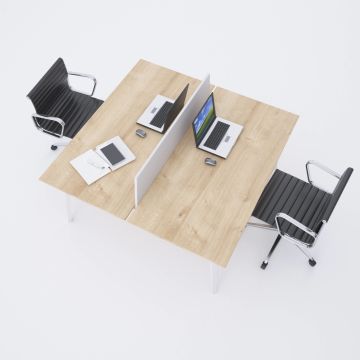 Nova İkili Çalışma Masası 180x140 - Meşe