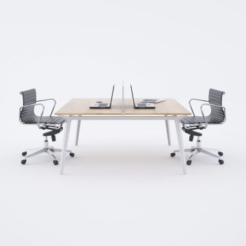 Nova İkili Çalışma Masası 180x140 - Meşe