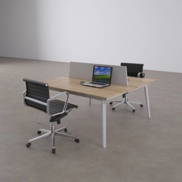 Nova İkili Çalışma Masası 180x140 - Meşe