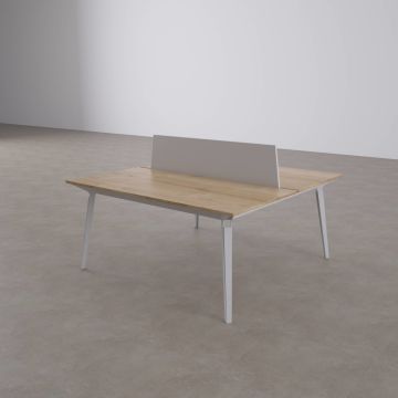 Nova İkili Çalışma Masası 180x140 - Meşe