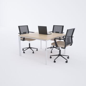 Five Kare Toplantı Masası S 90x90 - Meşe