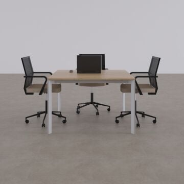 Five Kare Toplantı Masası S 90x90 - Meşe