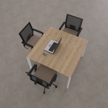 Five Kare Toplantı Masası S 110x110 - Meşe