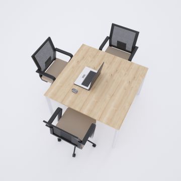 Five Kare Toplantı Masası S 120x120 - Meşe