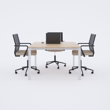 Five Kare Toplantı Masası S 120x120 - Meşe