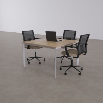 Five Kare Toplantı Masası S 120x120 - Meşe