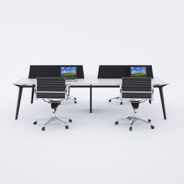 Nova Dörtlü Çalışma Masası 200x140 - Beyaz