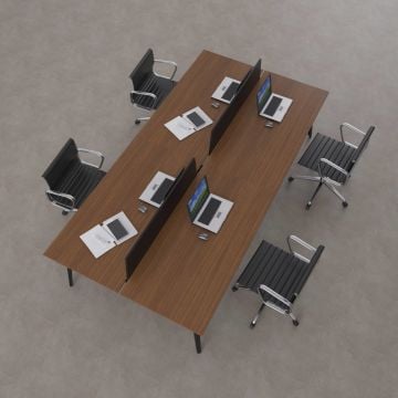 Nova Dörtlü Çalışma Masası 200x140 - Ceviz