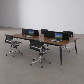 Nova Dörtlü Çalışma Masası 200x140 - Ceviz