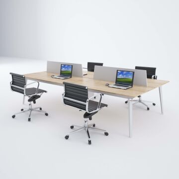 Nova Dörtlü Çalışma Masası 200x140 - Meşe