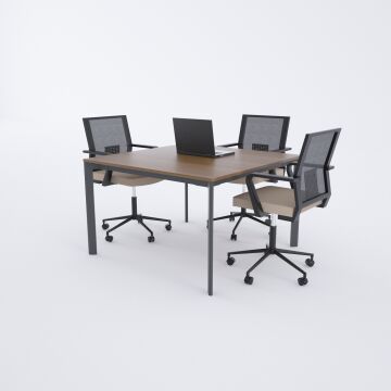 Five Kare Toplantı Masası S 110x110 - Ceviz