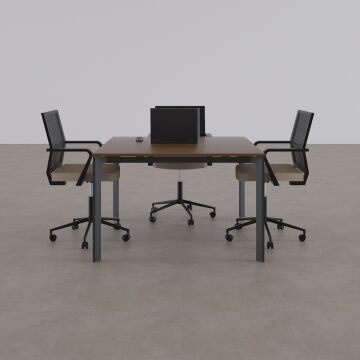 Five Kare Toplantı Masası S 110x110 - Ceviz