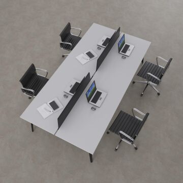 Nova Dörtlü Çalışma Masası 240x140 - Beyaz