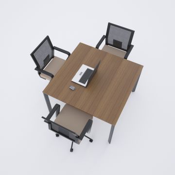 Five Kare Toplantı Masası S 120x120 - Ceviz