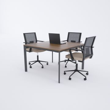 Five Kare Toplantı Masası S 120x120 - Ceviz