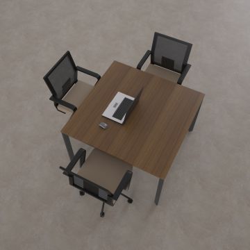 Five Kare Toplantı Masası S 120x120 - Ceviz