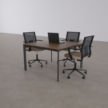 Five Kare Toplantı Masası S 120x120 - Ceviz