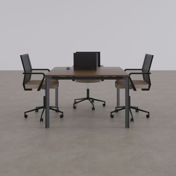 Five Kare Toplantı Masası S 120x120 - Ceviz