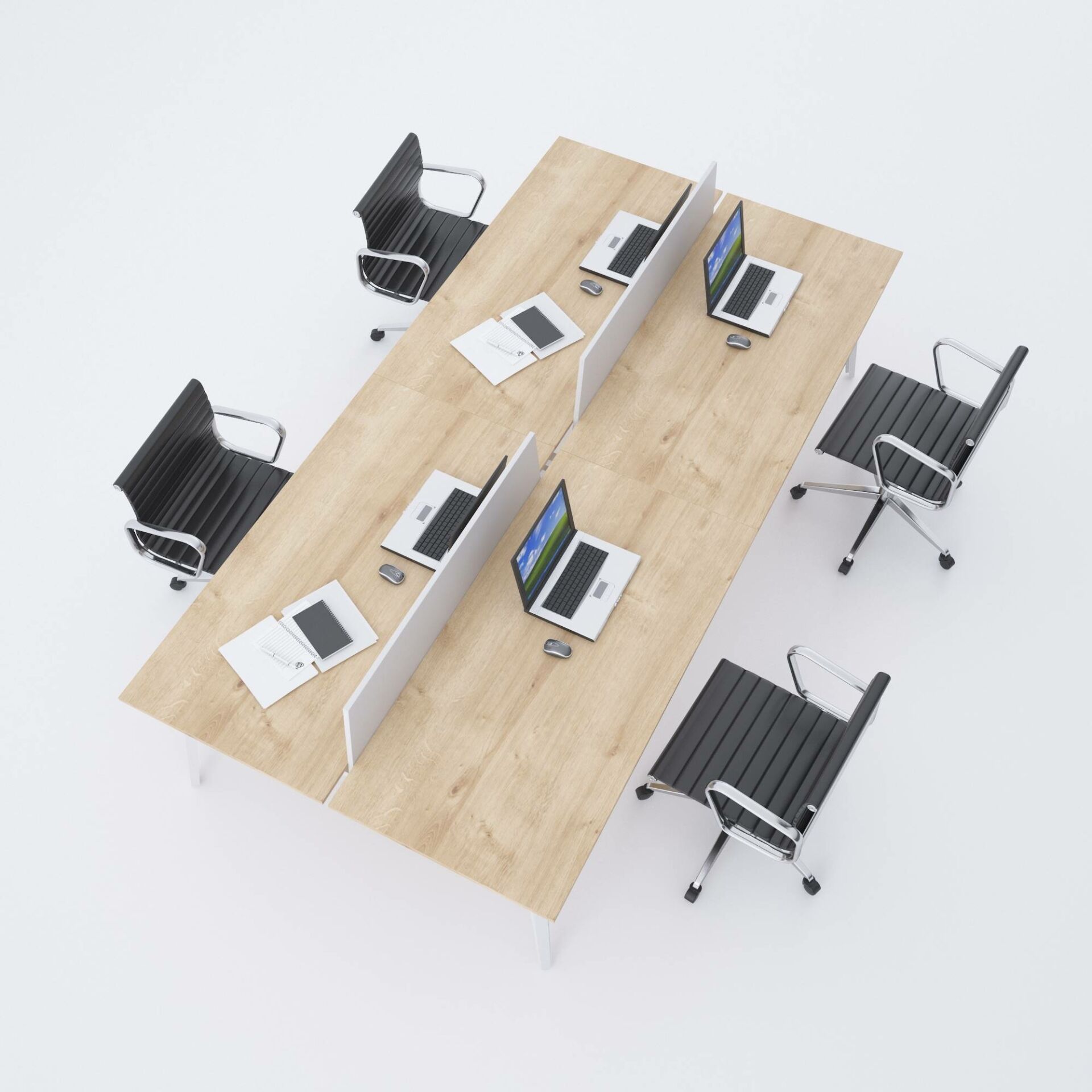 Nova Dörtlü Çalışma Masası 240x140 - Meşe