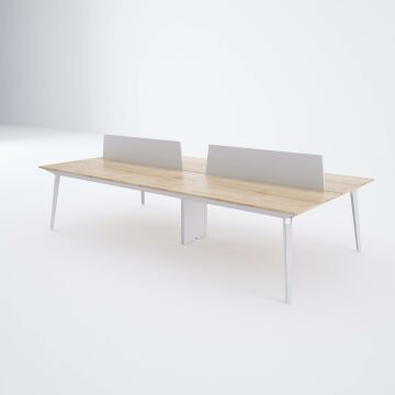 Nova Dörtlü Çalışma Masası 240x140 - Meşe