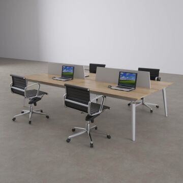 Nova Dörtlü Çalışma Masası 240x140 - Meşe