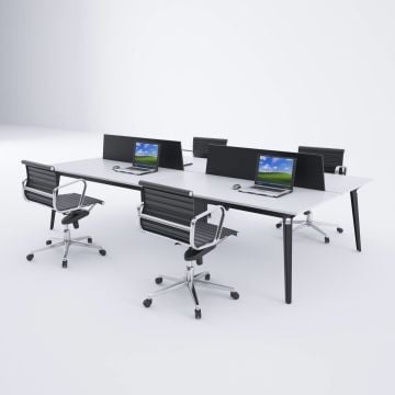 Nova Dörtlü Çalışma Masası 280x140 - Beyaz