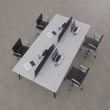 Nova Dörtlü Çalışma Masası 280x140 - Beyaz