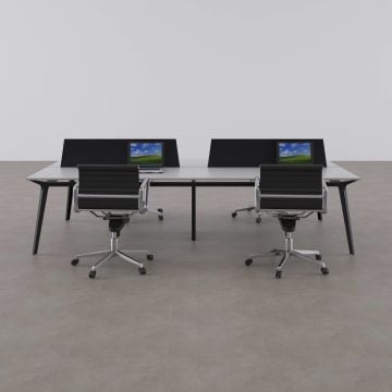 Nova Dörtlü Çalışma Masası 280x140 - Beyaz
