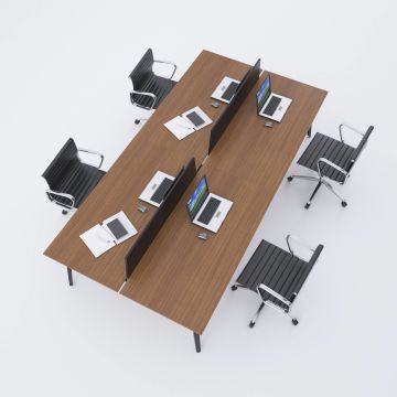 Nova Dörtlü Çalışma Masası 280x140 - Ceviz