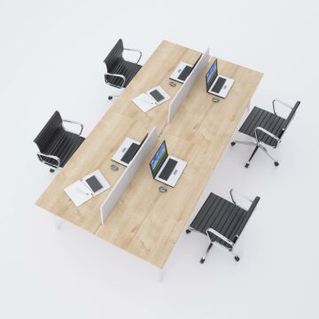 Nova Dörtlü Çalışma Masası 280x140 - Meşe