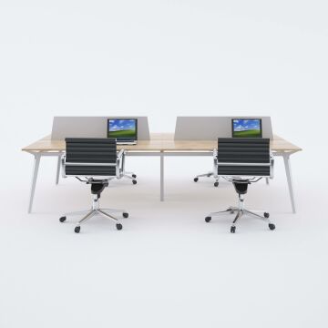 Nova Dörtlü Çalışma Masası 280x140 - Meşe