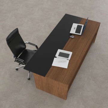 Rectan Yönetici Masası 160x90 - Ceviz+Antrasit