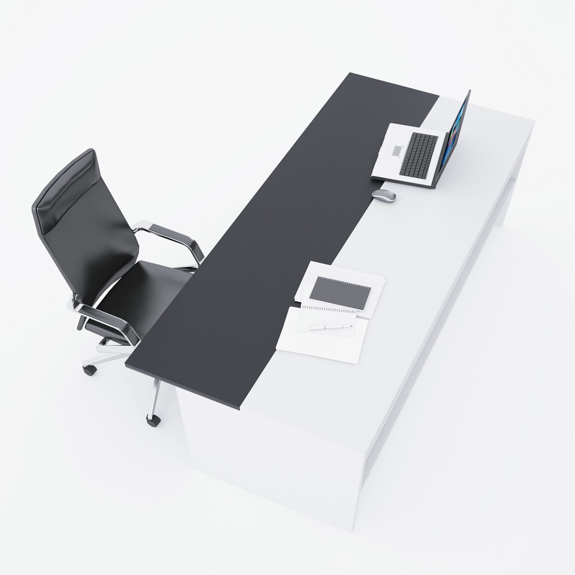 Rectan Yönetici Masası 180x90 - Beyaz+Antrasit