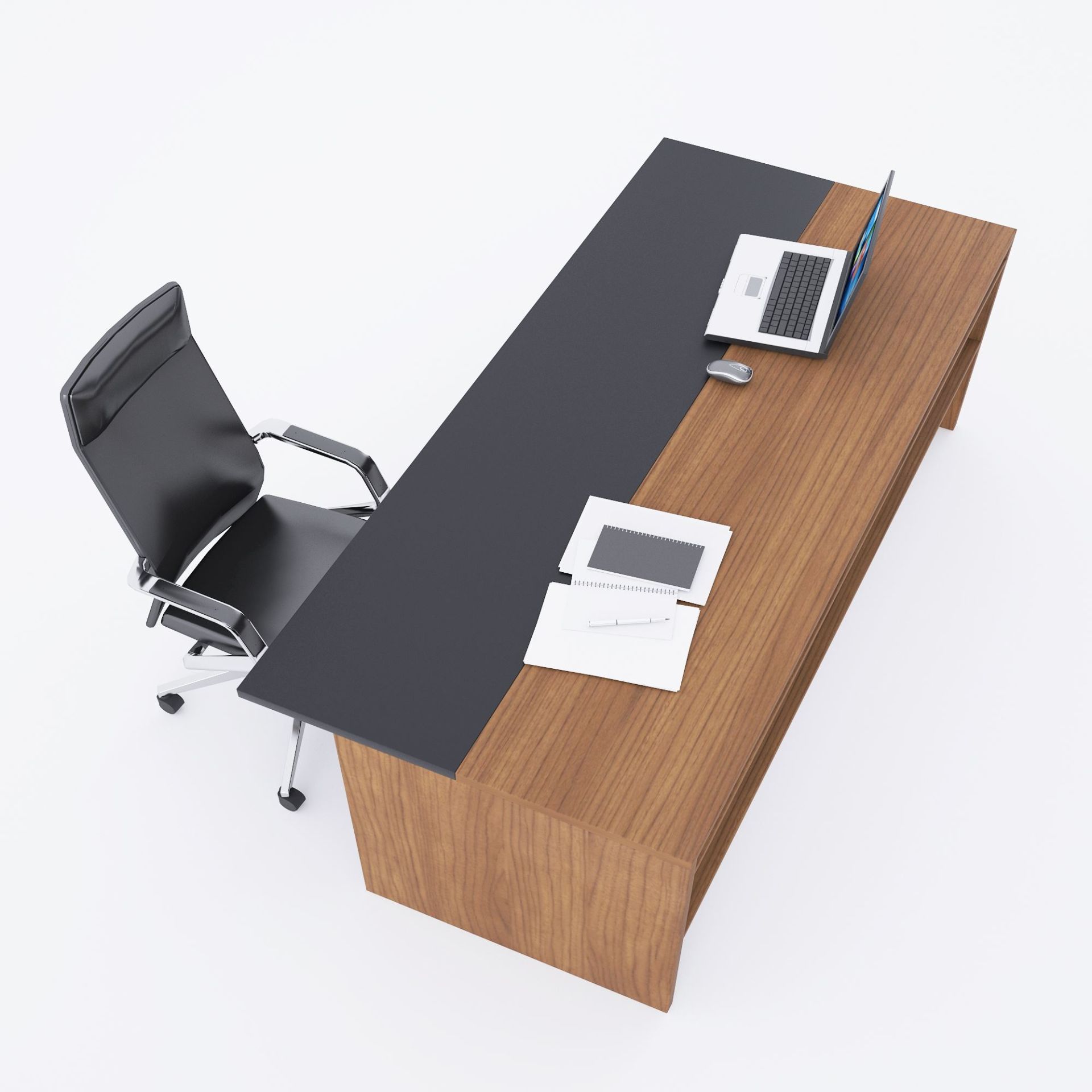 Rectan Yönetici Masası 200x90 - Ceviz+Antrasit