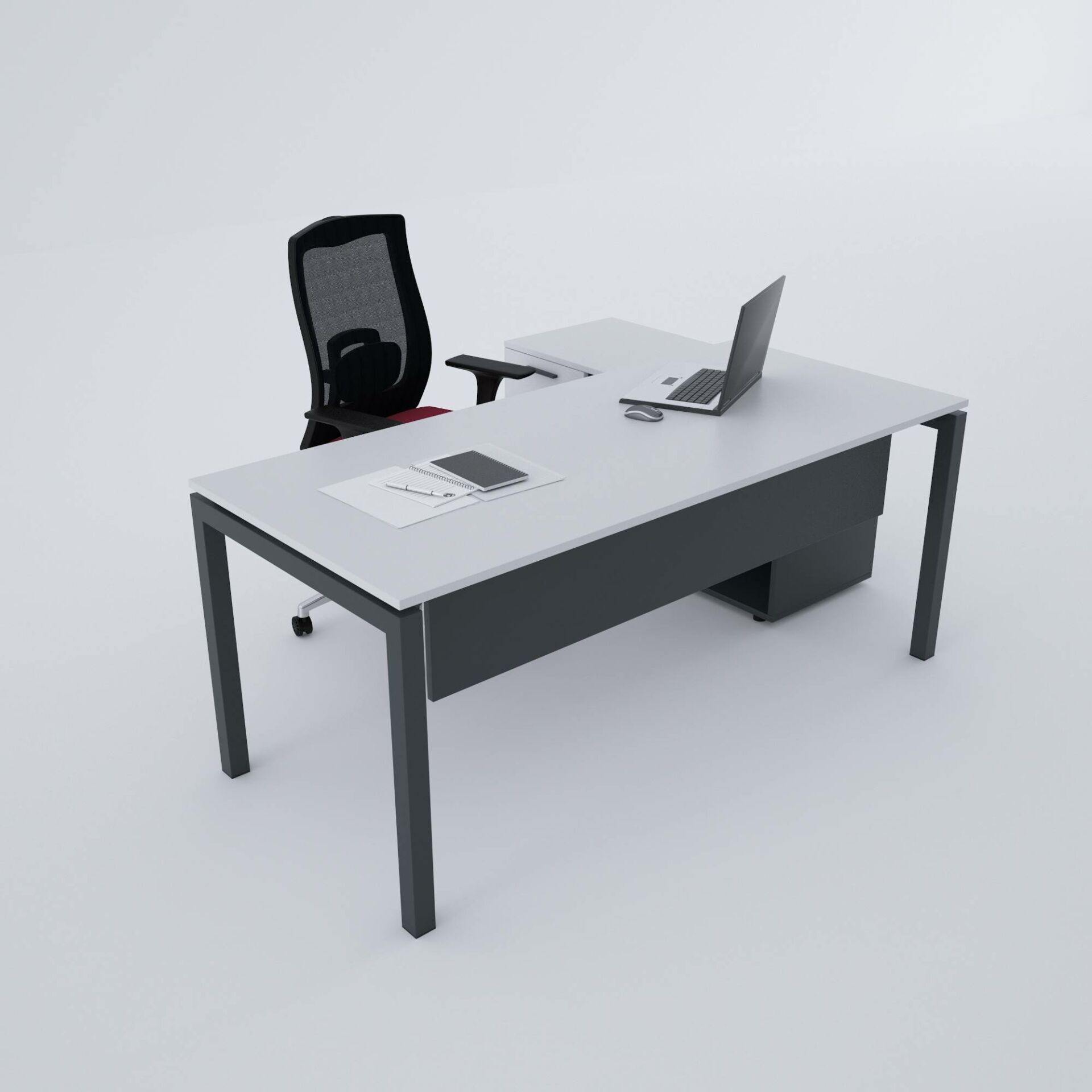 Cube-40 120cm Alt Etajerli Çalışma Masası 140x80 - Beyaz