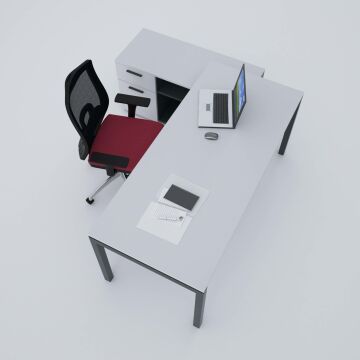 Cube-40 120cm Alt Etajerli Çalışma Masası 140x80 - Beyaz