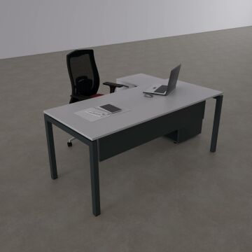 Cube-40 120cm Alt Etajerli Çalışma Masası 140x80 - Beyaz