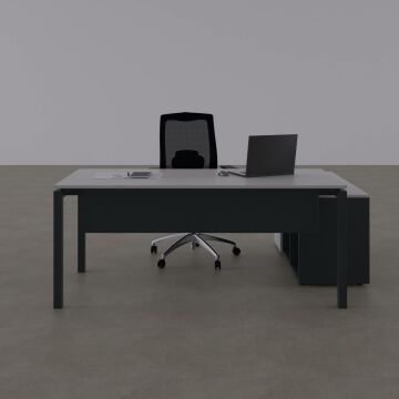 Cube-40 120cm Alt Etajerli Çalışma Masası 140x80 - Beyaz