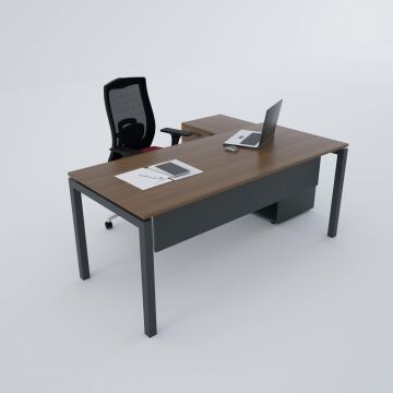 Cube-40 120cm Alt Etajerli Çalışma Masası 140x80 - Ceviz