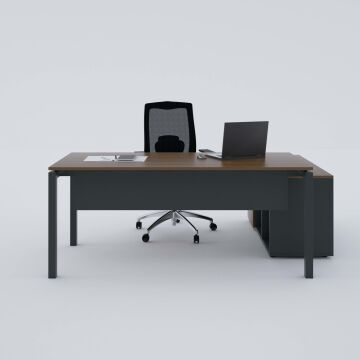 Cube-40 120cm Alt Etajerli Çalışma Masası 140x80 - Ceviz