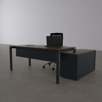 Cube-40 120cm Alt Etajerli Çalışma Masası 140x80 - Ceviz