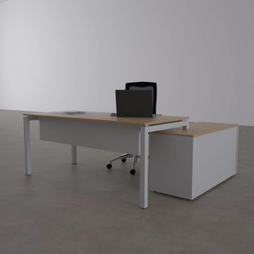 Cube-40 120cm Alt Etajerli Çalışma Masası 140x80 - Meşe