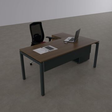 Cube-40 120cm Alt Etajerli Çalışma Masası 160x80 - Ceviz