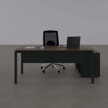 Cube-40 120cm Alt Etajerli Çalışma Masası 160x80 - Ceviz